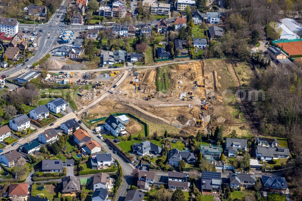 Aerial photograph Hagen - Construction sites for new construction residential area of detached housing estate Auf of Gehre between Gehrstrasse and Kraehenweg on street Im Langen Lohe in Hagen at Ruhrgebiet in the state North Rhine-Westphalia, Germany