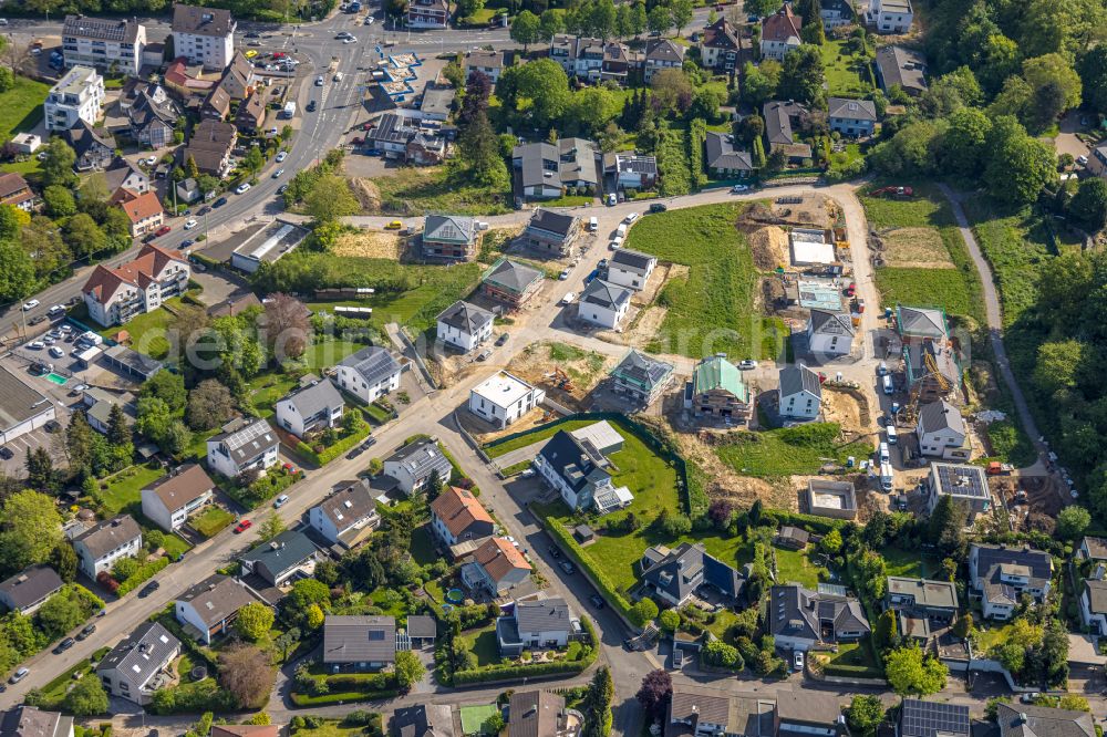 Hagen from above - Construction sites for new construction residential area of detached housing estate Auf of Gehre between Gehrstrasse and Kraehenweg on street Im Langen Lohe in Hagen at Ruhrgebiet in the state North Rhine-Westphalia, Germany