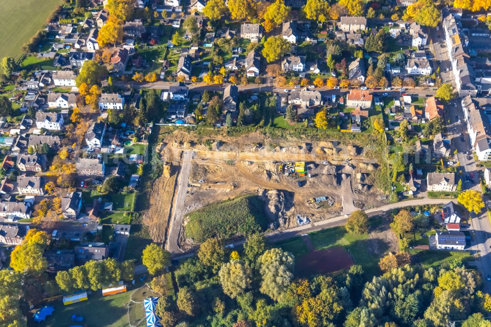 Aerial photograph Gladbeck - Construction sites for new construction residential area of detached housing estate on street Johowstrasse in Gladbeck at Ruhrgebiet in the state North Rhine-Westphalia, Germany