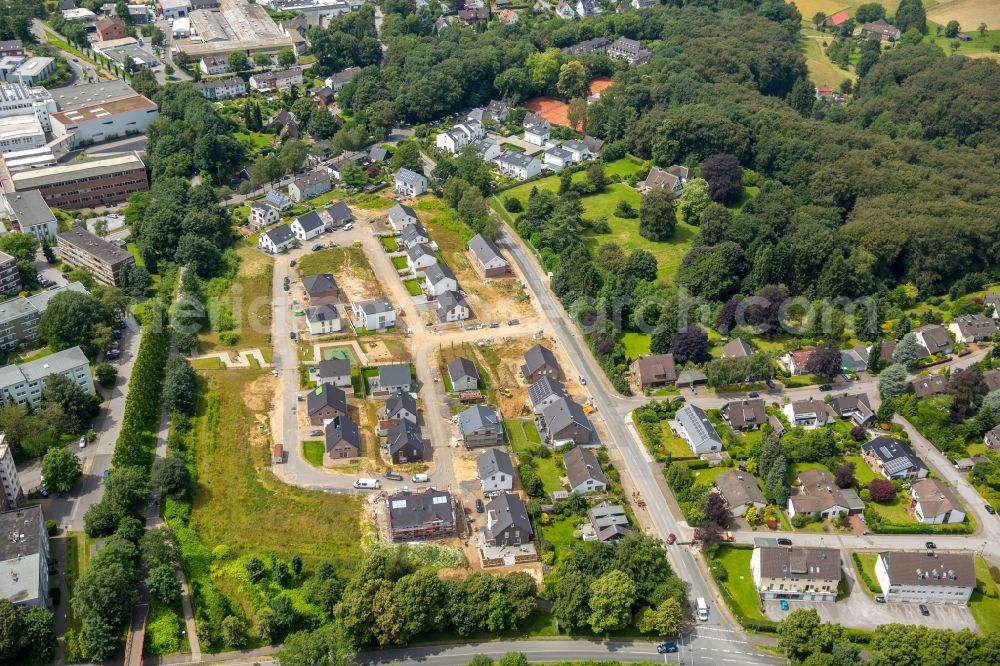 Aerial image Heiligenhaus - Construction sites for new construction residential area of detached housing estate Am Panoramagarten in Heiligenhaus in the state North Rhine-Westphalia