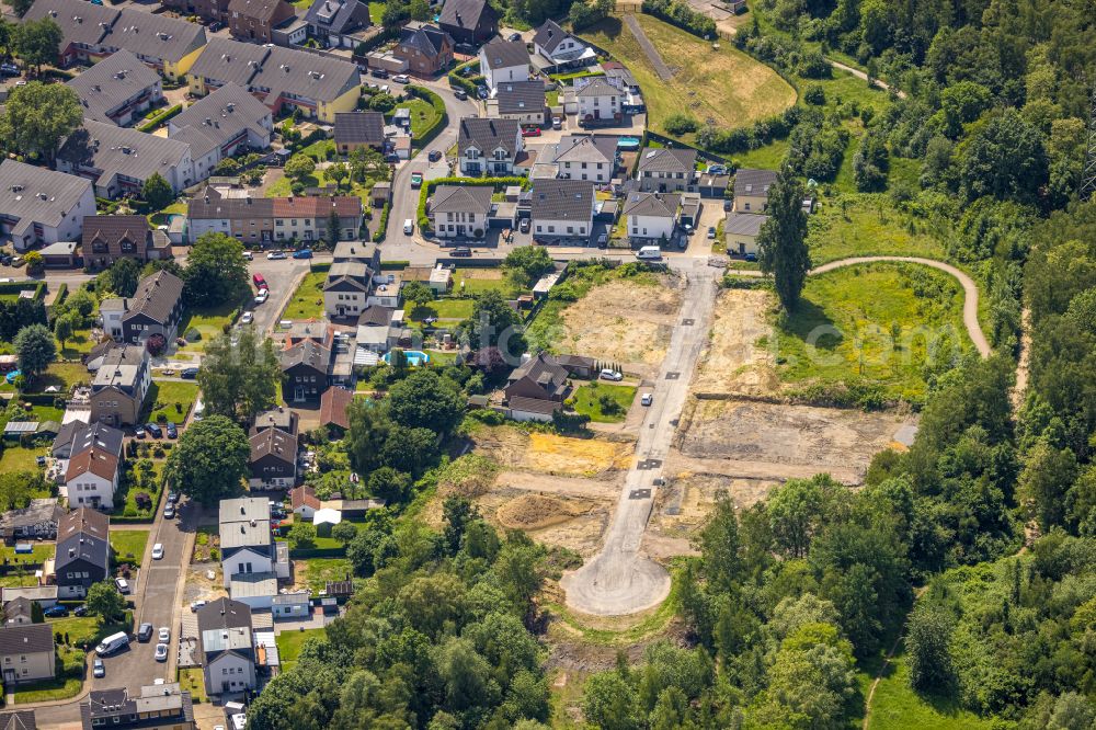 Aerial photograph Herne - Construction sites for new construction residential area of detached housing estate on street Heinrich-Imbusch-Strasse in the district Bulmke-Huellen in Herne at Ruhrgebiet in the state North Rhine-Westphalia, Germany