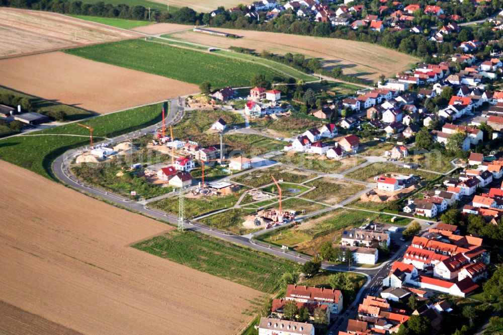 Kandel from above - Construction sites for new construction residential area of detached housing estate Am Hoehenweg in Kandel in the state Rhineland-Palatinate