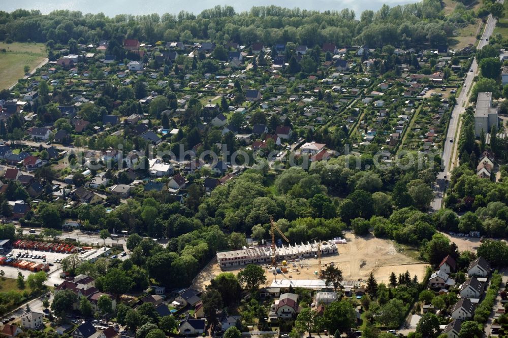 Berlin from above - Construction sites for new construction residential area of detached housing estate on Hultschiner Damm in the district Mahlsdorf in Berlin, Germany