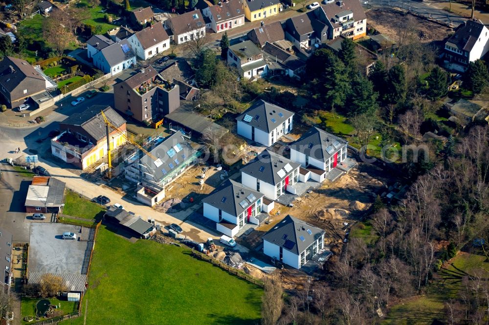 Aerial photograph Oberhausen - Construction sites for new construction residential single-family a settlement on the block street corner Lohmannshof in Oberhausen in North Rhine-Westphalia