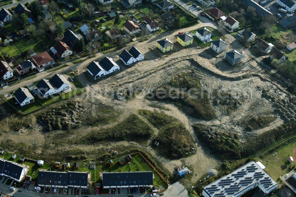 Aerial photograph Panketal - Construction sites for new construction residential area of detached housing estate Neckarstrasse - Oderstrasse in Panketal in the state Brandenburg