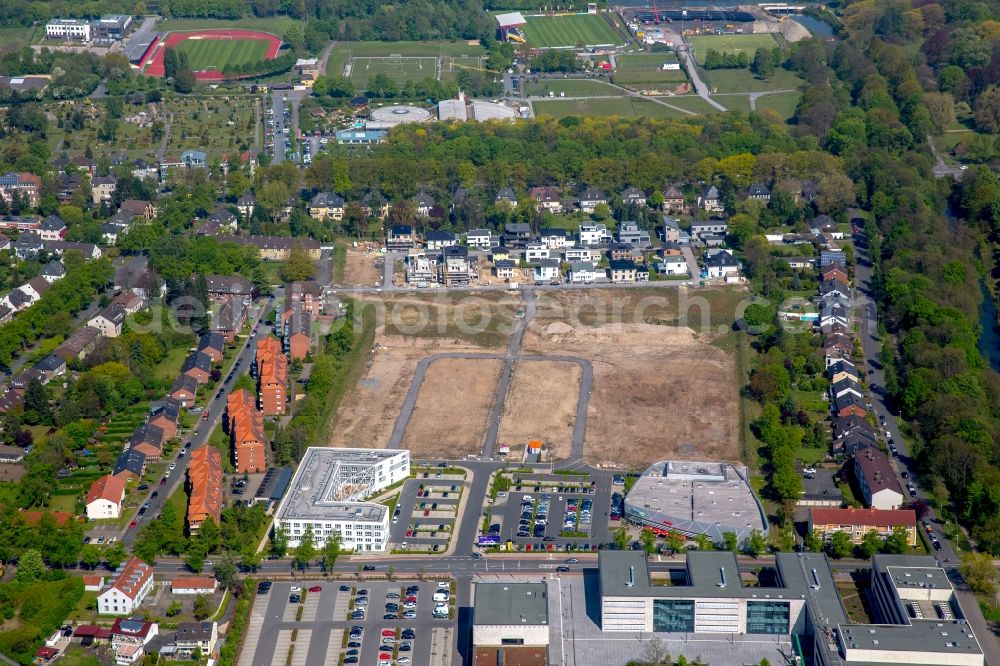 Hamm from above - Construction sites for new construction residential area of detached housing estate Paracelsuspark of Paracelsus GmbH & Co. KG in Hamm in the state North Rhine-Westphalia