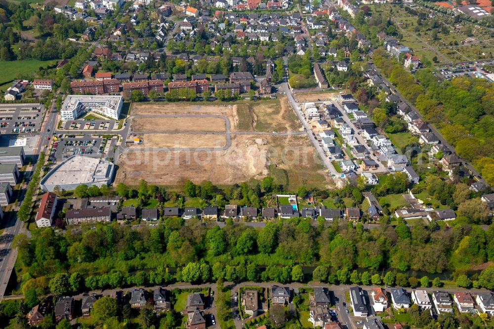 Hamm from above - Construction sites for new construction residential area of detached housing estate Paracelsuspark of Paracelsus GmbH & Co. KG in Hamm in the state North Rhine-Westphalia