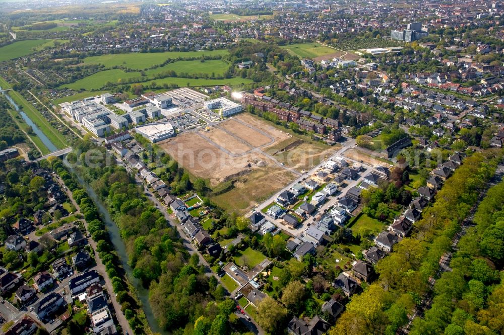 Hamm from above - Construction sites for new construction residential area of detached housing estate Paracelsuspark of Paracelsus GmbH & Co. KG in Hamm in the state North Rhine-Westphalia