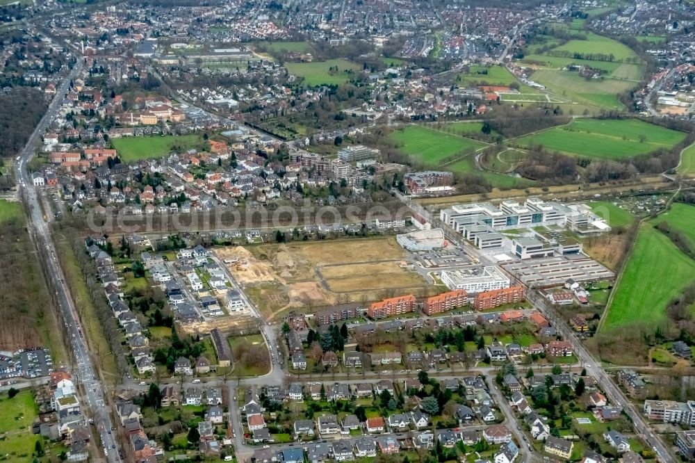 Aerial image Hamm - Construction sites for new construction residential area of detached housing estate Paracelsuspark of Paracelsus GmbH & Co. KG in Hamm in the state North Rhine-Westphalia