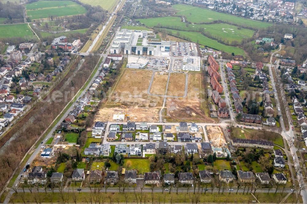 Aerial photograph Hamm - Construction sites for new construction residential area of detached housing estate Paracelsuspark of Paracelsus GmbH & Co. KG in Hamm in the state North Rhine-Westphalia