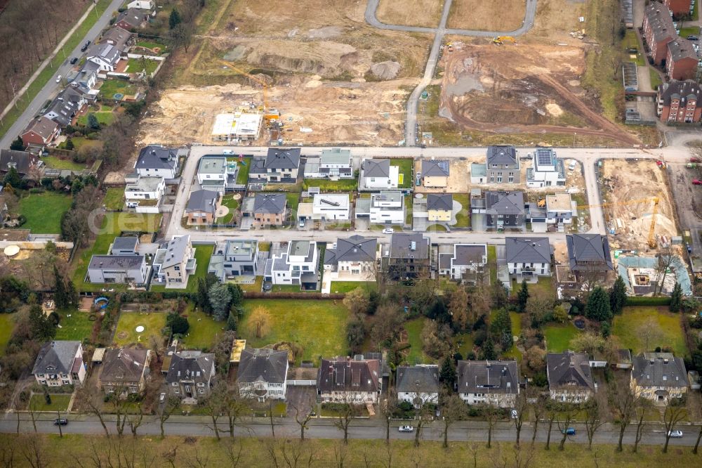 Hamm from above - Construction sites for new construction residential area of detached housing estate Paracelsuspark of Paracelsus GmbH & Co. KG in Hamm in the state North Rhine-Westphalia