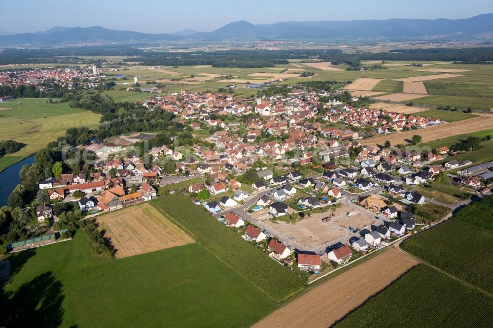 Aerial photograph Sermersheim - Construction sites for new construction residential area of detached housing estate rue of Celtes in Sermersheim in Grand Est, France