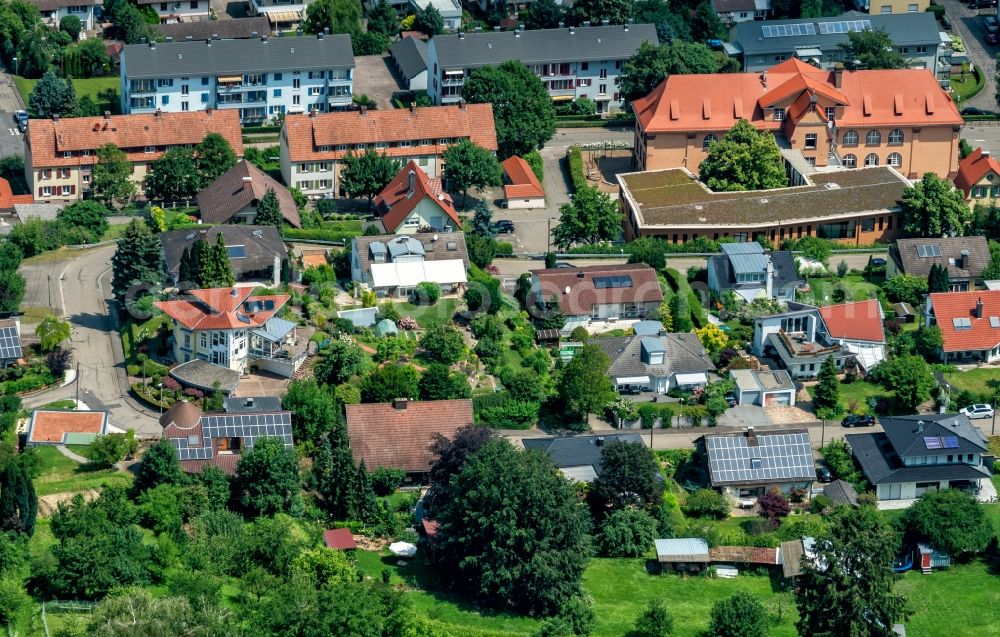 Aerial image Ettenheim - Construction sites for new construction residential area of detached housing estate in Saal in Ettenheim in the state Baden-Wurttemberg, Germany