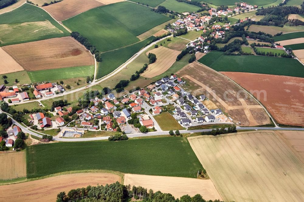 Aerial image Ergolding - Construction sites for new construction residential area of detached housing estate Schreinerfeld III in Ergolding in the state Bavaria, Germany