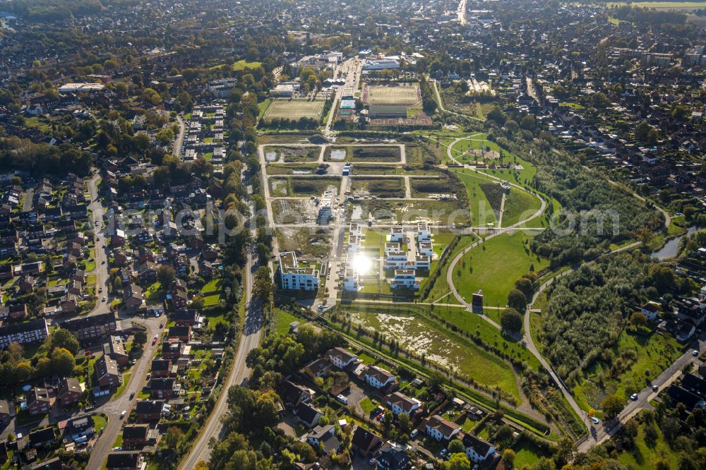 Aerial image Selm - Construction sites for new construction residential area of detached housing estate on street Am Auenpark in Selm in the state North Rhine-Westphalia, Germany