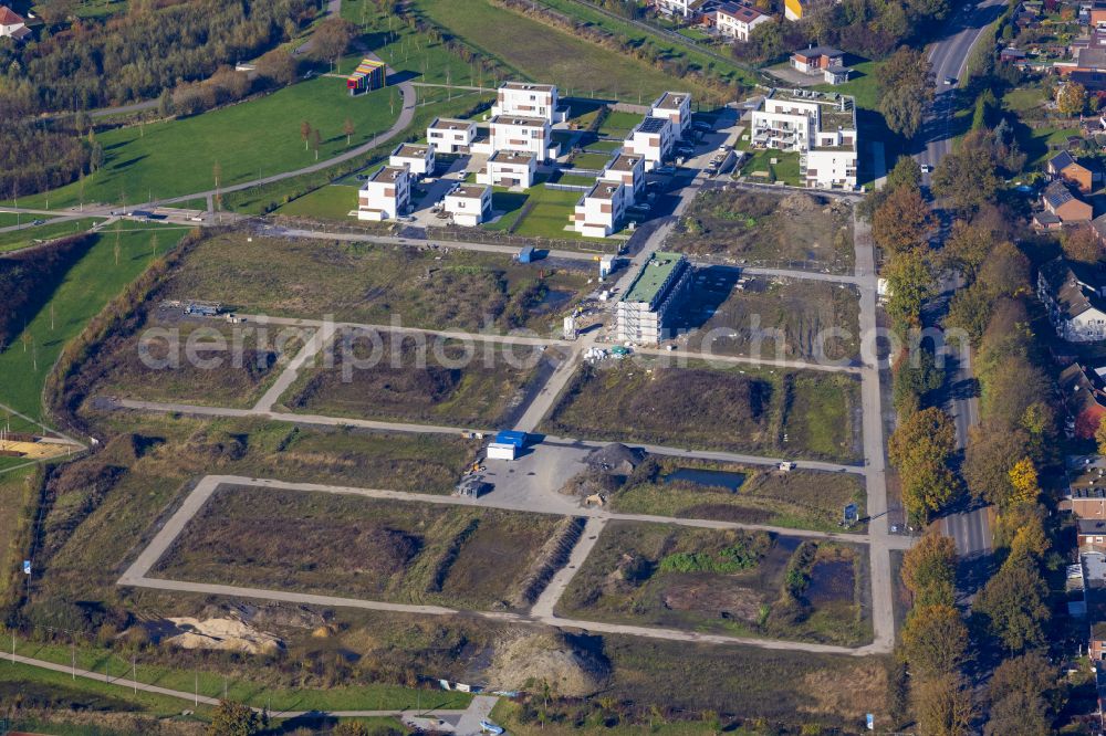 Aerial image Selm - Construction sites for new construction residential area of detached housing estate on street Am Auenpark in Selm in the state North Rhine-Westphalia, Germany