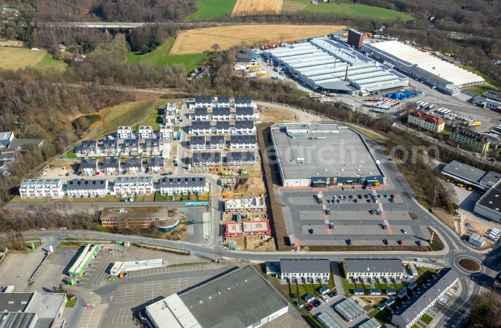 Aerial image Velbert - Construction sites for new construction residential area of detached housing estate Sontumer Strasse - Winkelstrasse - Hixholzer Weg in Velbert in the state North Rhine-Westphalia