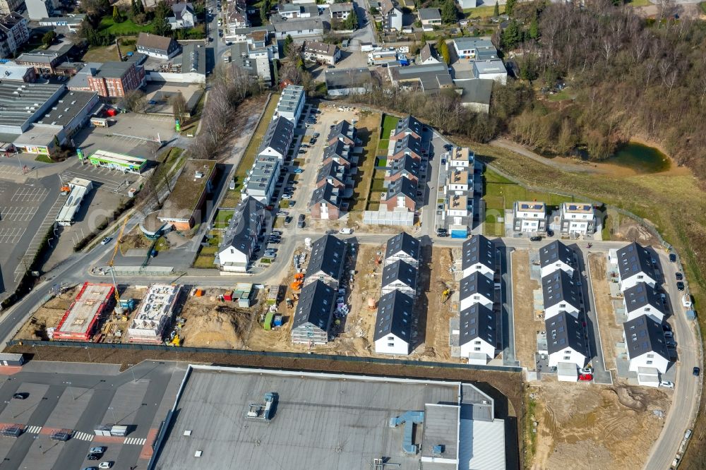 Velbert from the bird's eye view: Construction sites for new construction residential area of detached housing estate Sontumer Strasse - Winkelstrasse - Hixholzer Weg in Velbert in the state North Rhine-Westphalia