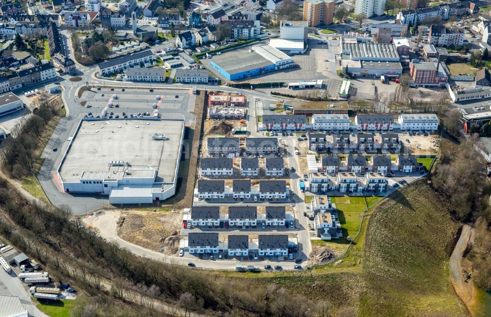 Velbert from above - Construction sites for new construction residential area of detached housing estate Sontumer Strasse - Winkelstrasse - Hixholzer Weg in Velbert in the state North Rhine-Westphalia