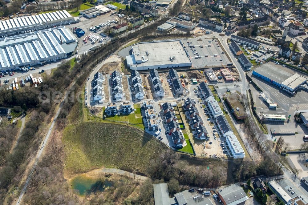 Aerial image Velbert - Construction sites for new construction residential area of detached housing estate Sontumer Strasse - Winkelstrasse - Hixholzer Weg in Velbert in the state North Rhine-Westphalia