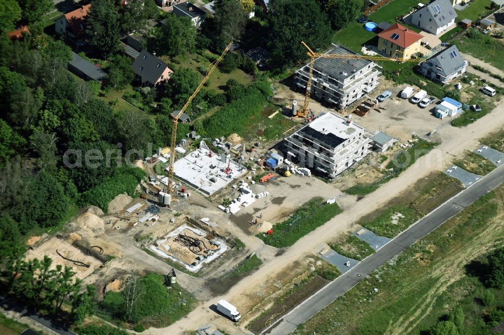 Aerial photograph Berlin - Construction sites for new construction residential area of detached housing estate Spitzmausweg in Berlin