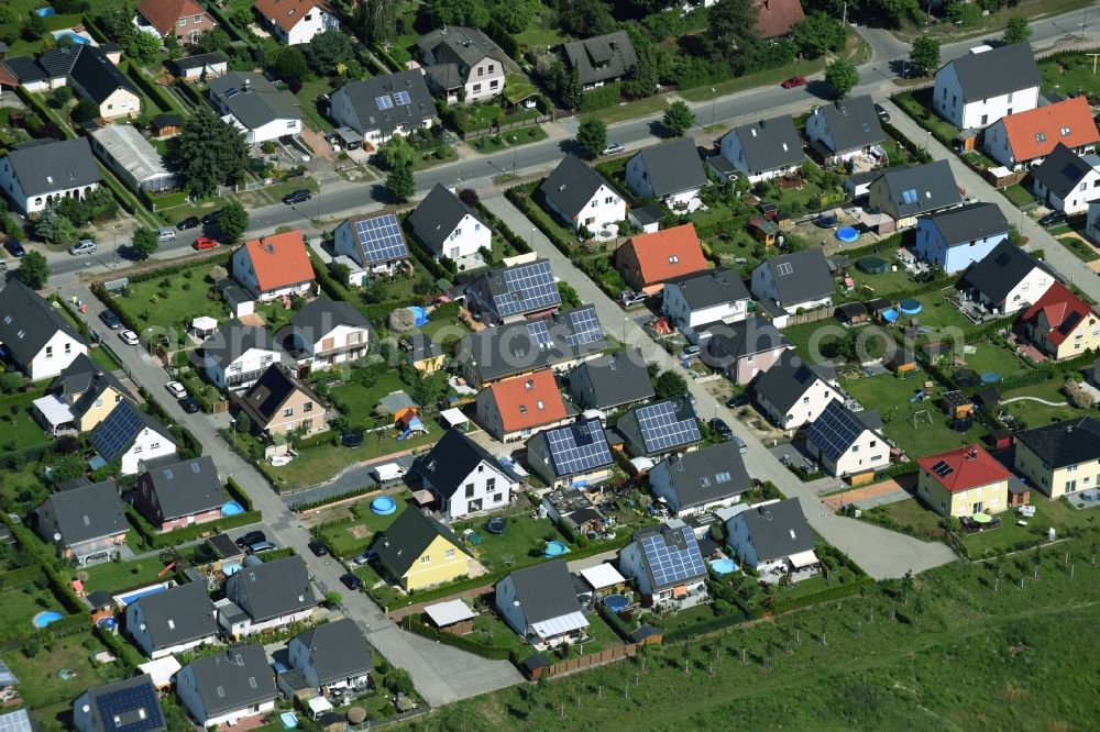 Aerial image Berlin - Construction sites for new construction residential area of detached housing estate Spitzmausweg in Berlin