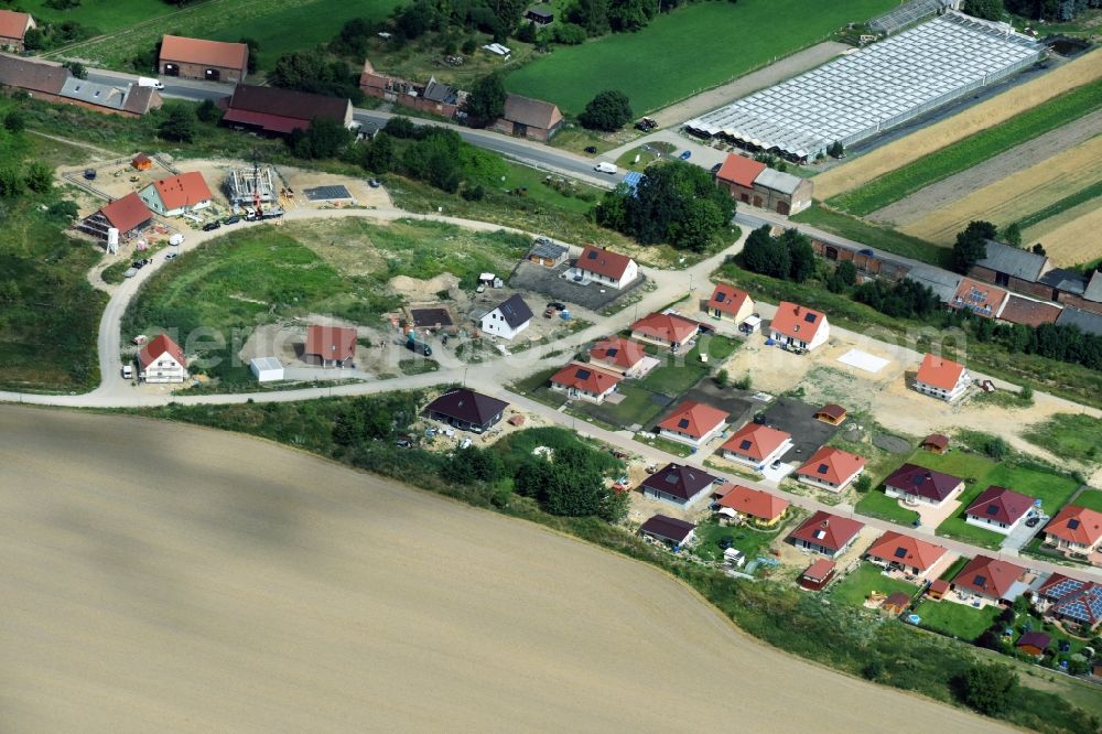 Aerial image Altlandsberg - Construction sites for new construction residential area of detached housing estate on Strausberger Strasse - Zur Holzseefe in Altlandsberg in the state Brandenburg