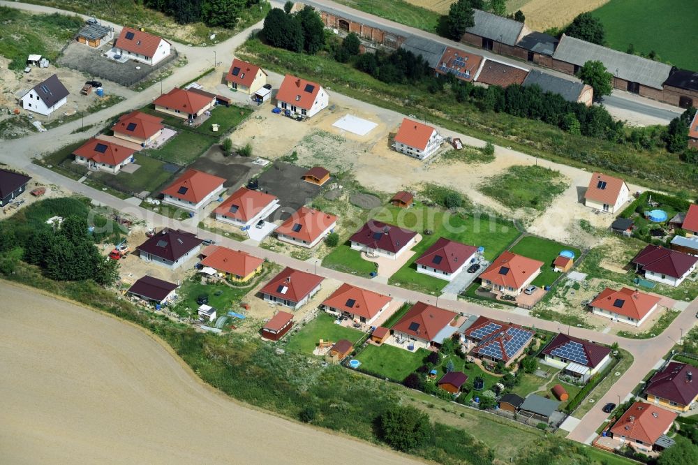 Aerial photograph Altlandsberg - Construction sites for new construction residential area of detached housing estate on Strausberger Strasse - Zur Holzseefe in Altlandsberg in the state Brandenburg