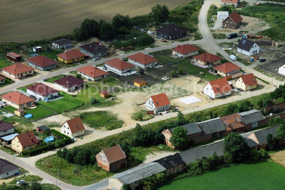 Aerial image Altlandsberg - Construction sites for new construction residential area of detached housing estate on Strausberger Strasse - Zur Holzseefe in Altlandsberg in the state Brandenburg