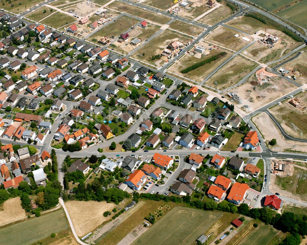 Aerial image Waghäusel - Construction sites for new construction residential area of detached housing estate on street Ostendstrasse in the district Kirrlach in Waghaeusel in the state Baden-Wuerttemberg, Germany