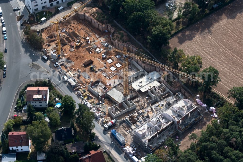 Stein from the bird's eye view: Construction sites for new construction residential area of detached housing estate Wasserweg - Hirseweg - Gerstenstrasse in the district Oberweihersbuch in Stein in the state Bavaria, Germany