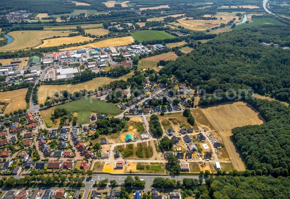 Haltern am See from the bird's eye view: Construction sites for new construction residential area of detached housing estate on Weseler Strasse in Haltern am See in the state North Rhine-Westphalia, Germany