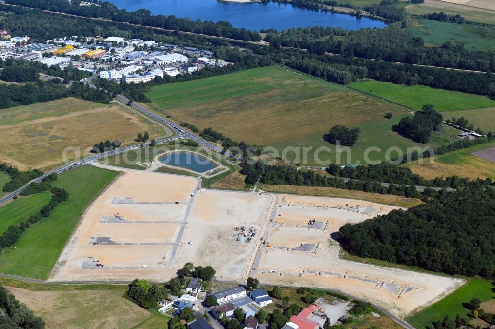 Aerial photograph Wolfsburg - Construction sites for new construction residential area of detached housing estate Wiesengarten on Dieselstrasse - Kaethe-Paulus-Strasse in Wolfsburg in the state Lower Saxony, Germany