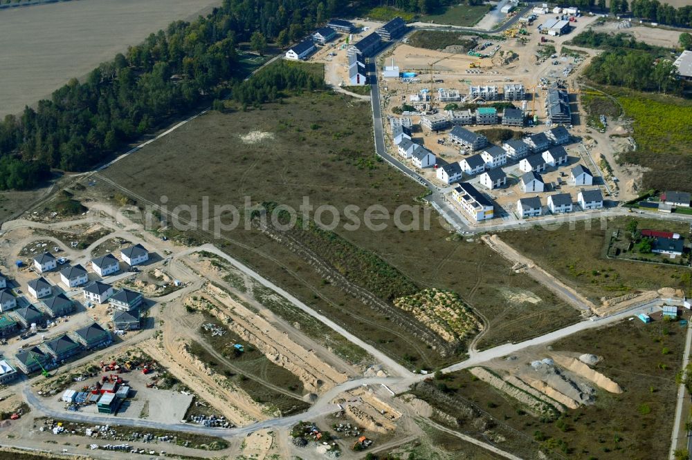 Aerial photograph Schulzendorf - Construction sites for new construction residential area of detached housing estate Wohnen in Ritterschlag in Schulzendorf in the state Brandenburg, Germany