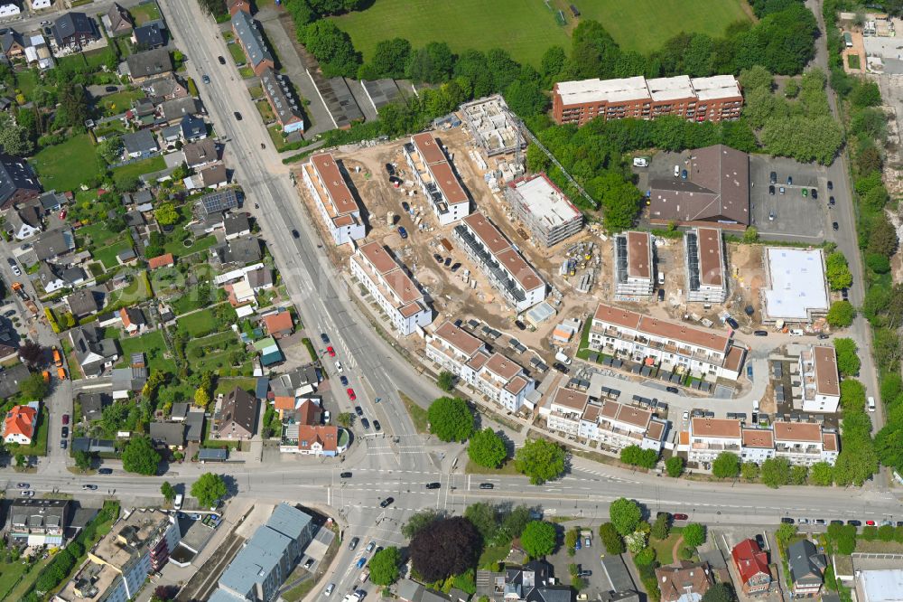 Aerial photograph Lübeck - Construction sites for new construction residential area of detached housing estate Wohnpark on Wiesental in the district Buntekuh in Luebeck in the state Schleswig-Holstein, Germany