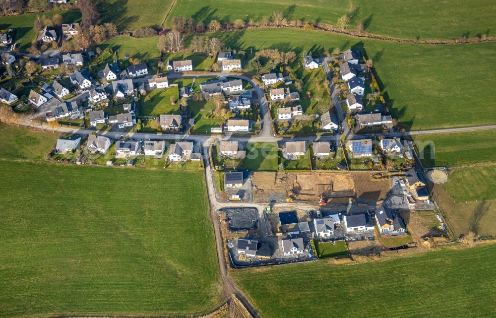 Aerial photograph Bremke - Construction sites for new construction residential area of detached housing estate Zum Lumberg in Bremke in the state North Rhine-Westphalia, Germany