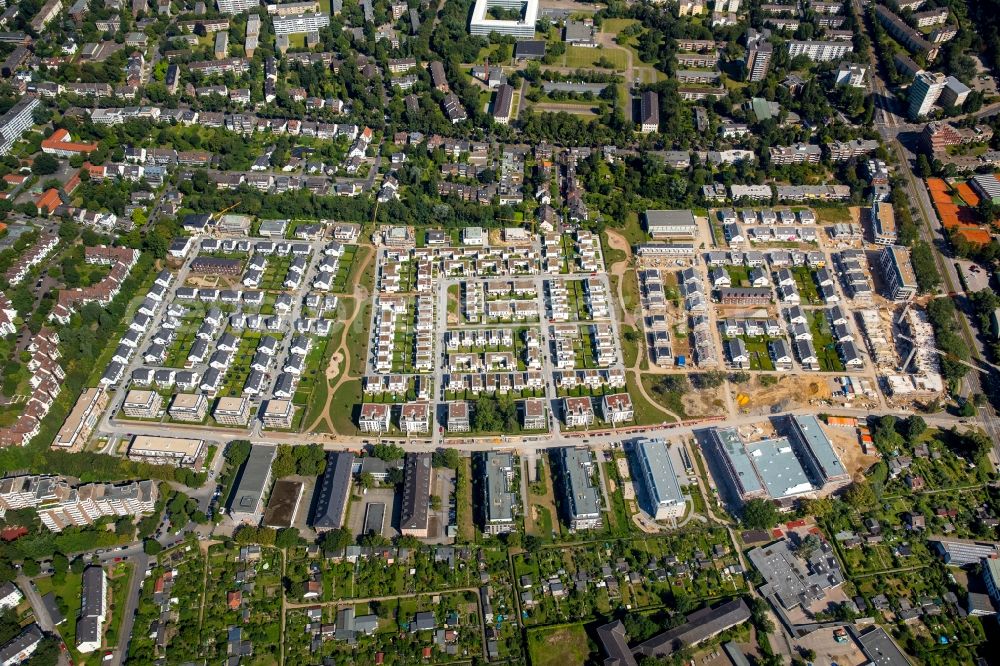 Aerial photograph Düsseldorf - Construction sites for new construction residential area of detached housing estate Zur alten Kaserne in Duesseldorf in the state North Rhine-Westphalia