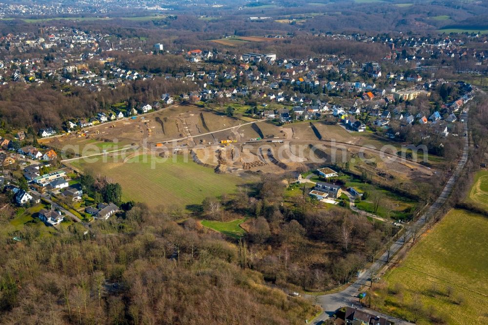 Aerial image Heidhausen - Construction sites for the new residential area Gruene Harfe in Heidhausen in the state of North Rhine-Westphalia