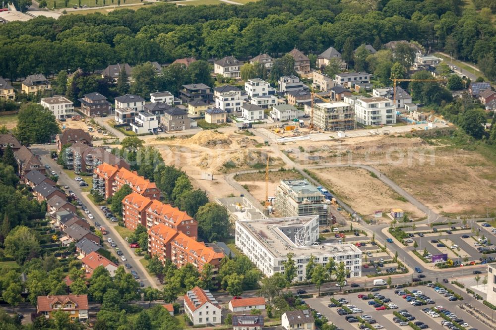 Hamm from the bird's eye view: Construction sites for the new residential area of a??a??a multi-family housing estate Paracelsus Park of Paracelsus GmbH & Co. KG Hamm in the state of North Rhine-Westphalia