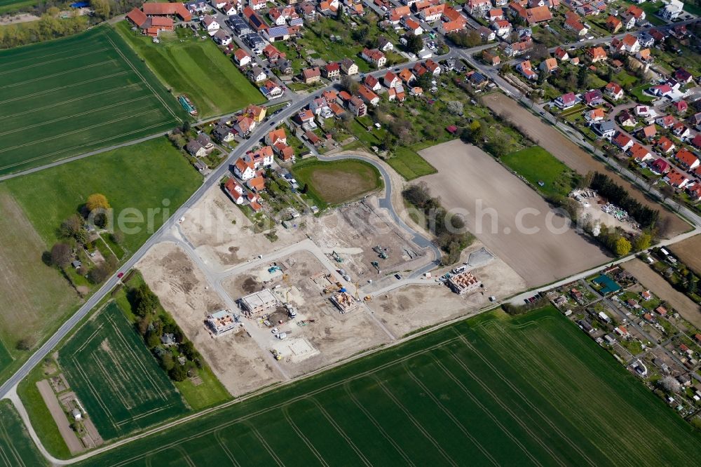 Aerial photograph Rosdorf - Construction sites for new construction residential area of detached housing estate in Rosdorf in the state Lower Saxony, Germany