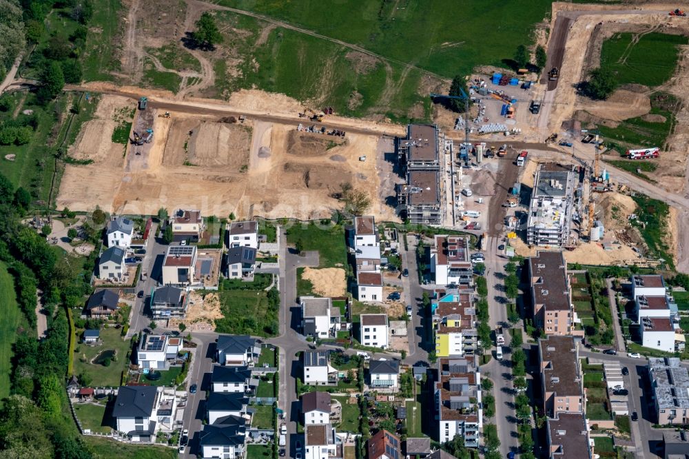 Lahr/Schwarzwald from above - Construction sites for new construction residential area of detached housing estate in Lahr/Schwarzwald in the state Baden-Wurttemberg, Germany