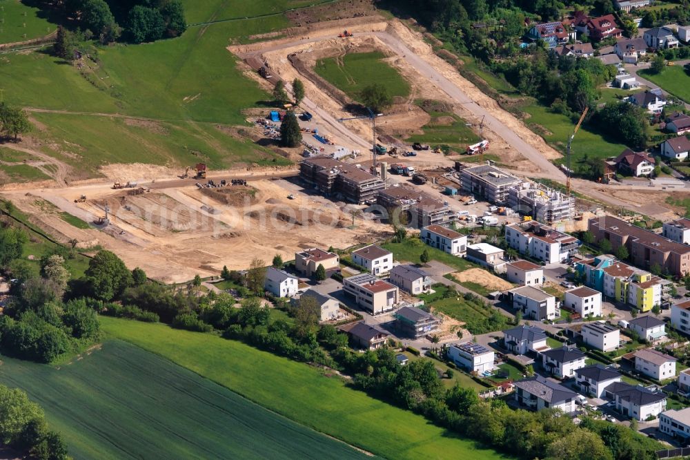 Lahr/Schwarzwald from the bird's eye view: Construction sites for new construction residential area of detached housing estate in Lahr/Schwarzwald in the state Baden-Wurttemberg, Germany