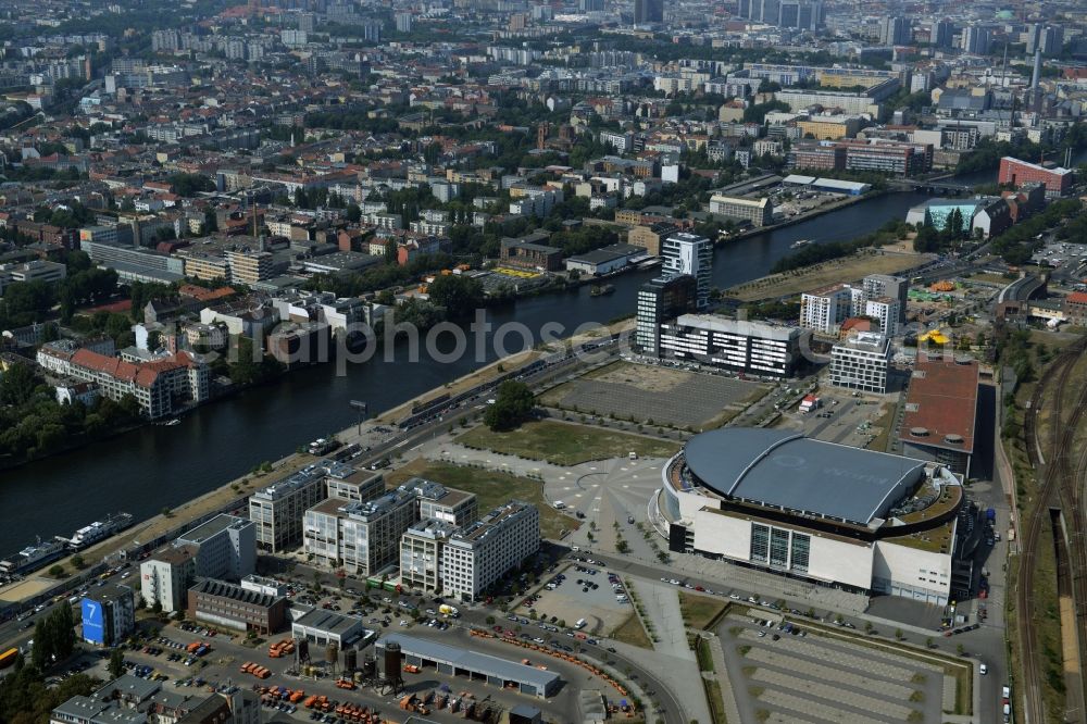 Berlin from the bird's eye view: Construction sites for residential and commercial building construction Rummelsburger place - Marianne von Rantzau Street in Friedrichshain district of Berlin