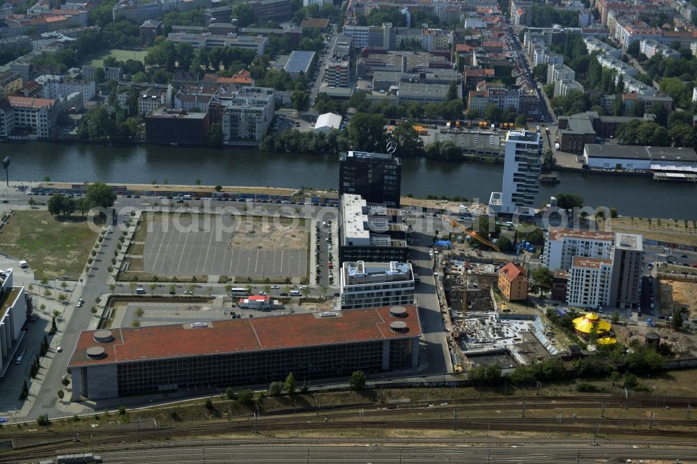 Aerial image Berlin - Construction sites for residential and commercial building construction Rummelsburger place - Marianne von Rantzau Street in Friedrichshain district of Berlin