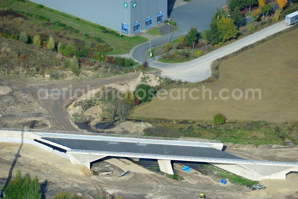 Steinhagen from above - View of construction sites of bridge structures, thus the Autobahn A 33 can be extended at the Bielefeld cross