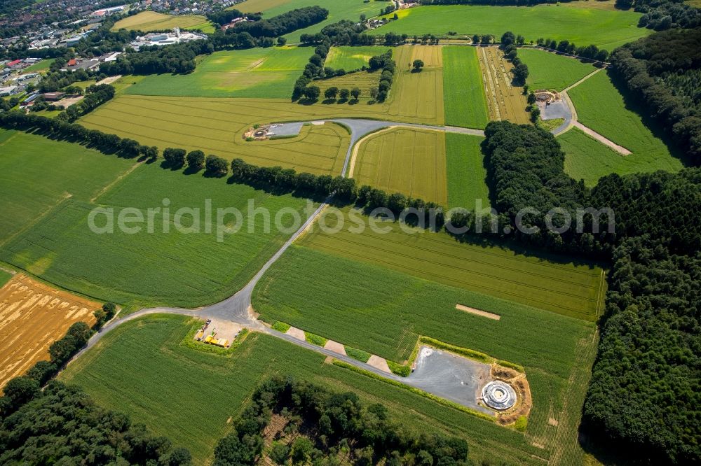 Haltern am See from above - Constructions site for wind turbine installation in Haltern am See in the state North Rhine-Westphalia