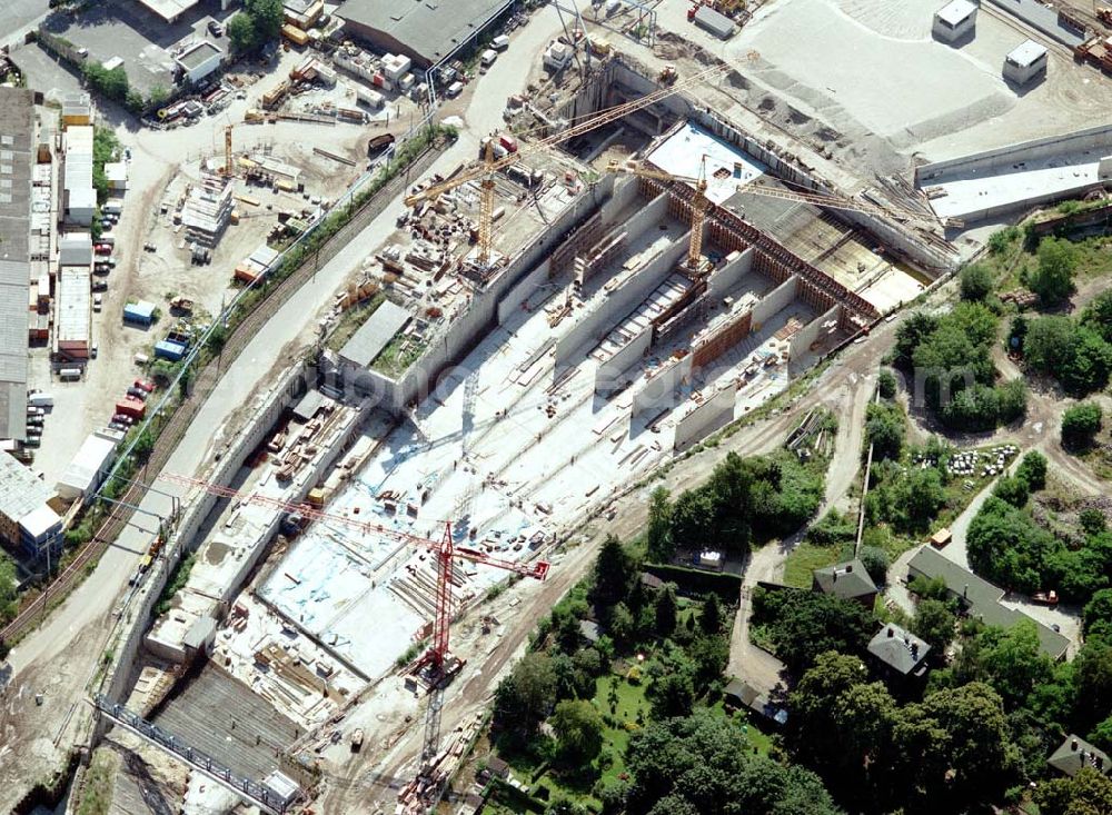 Aerial photograph Berlin - Tiergarten - Baustellenbereich am Lehrter Bahnhof / Spreebogen in Berlin Tiergarten.