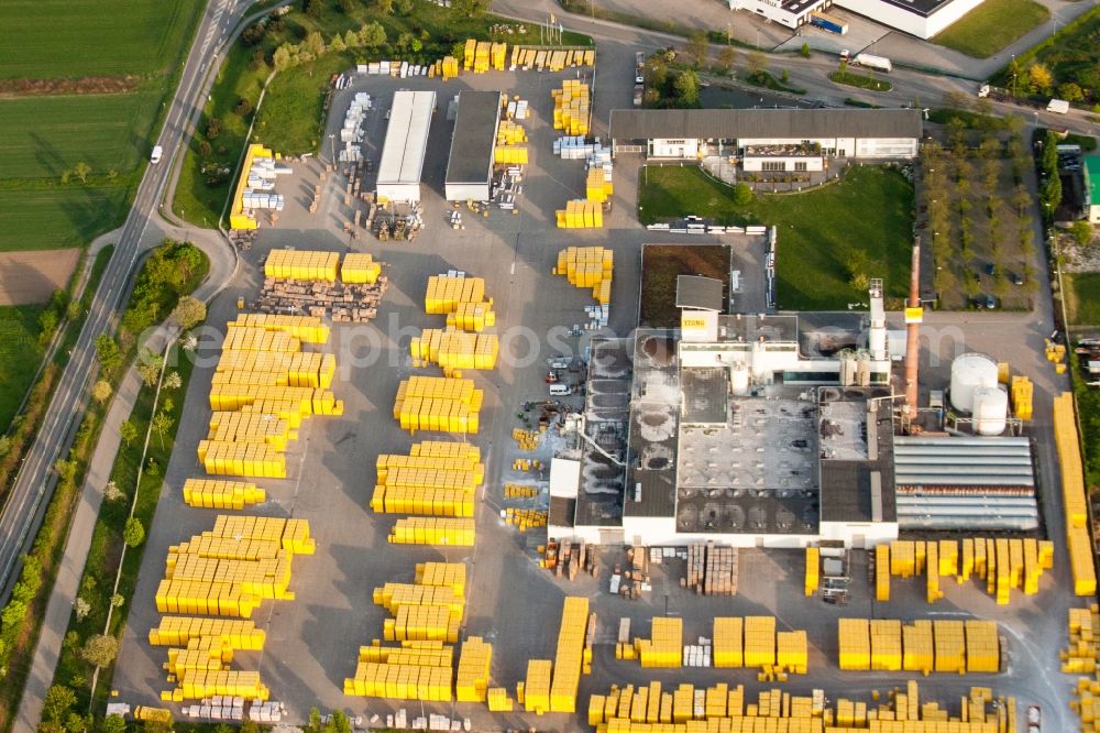 Aerial image Malsch - Building Materials and logistics center Bau- and Projektmanagement Sued GmbH - Ytong Bausatzhaus Partner in Malsch in the state Baden-Wuerttemberg, Germany