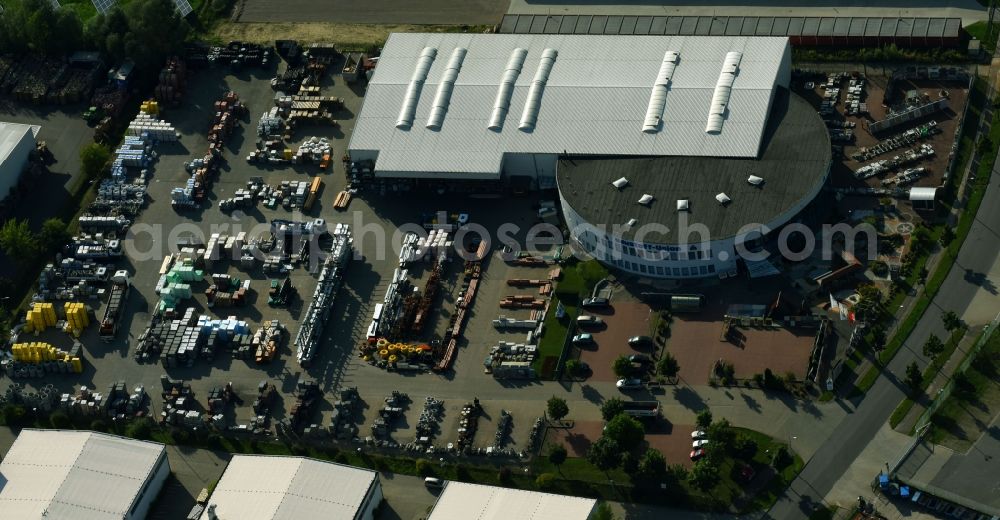 Aerial photograph Neuenhagen - Building Materials and logistics center of BUN Baustoff - Union Zum Muehlenfliess in Neuenhagen in the state Brandenburg, Germany