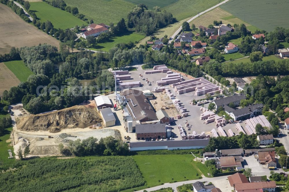 Aerial image Vatersdorf - Building Materials and logistics center of LEIPFINGER-BADER GmbH on Ziegeleistrasse in Vatersdorf in the state Bavaria, Germany